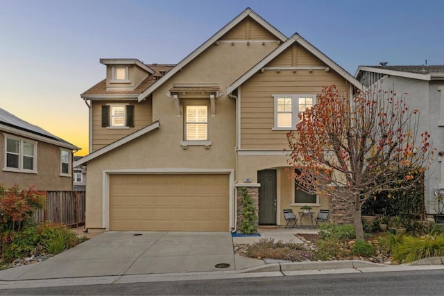 view of front of home featuring a garage