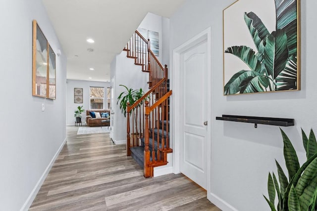 hall featuring hardwood / wood-style floors