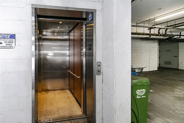 interior space featuring elevator