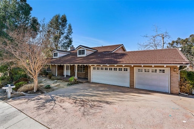 view of front of home with a garage