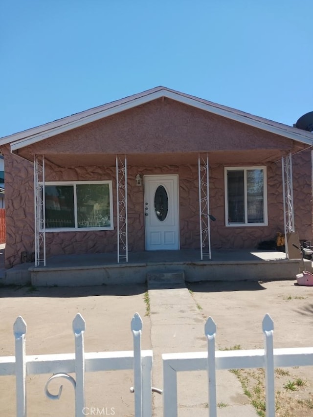 view of front of property with a porch