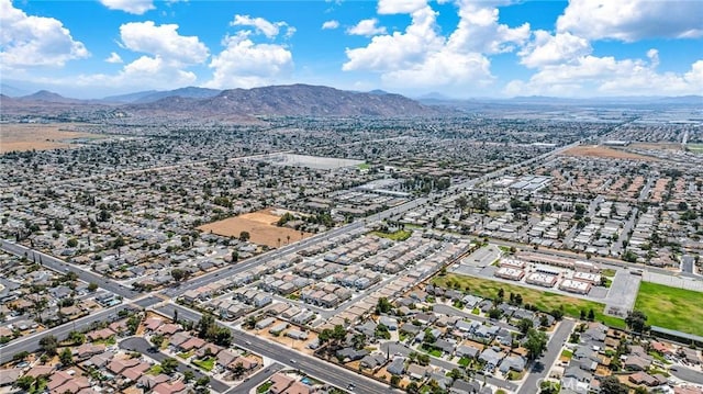 drone / aerial view with a mountain view