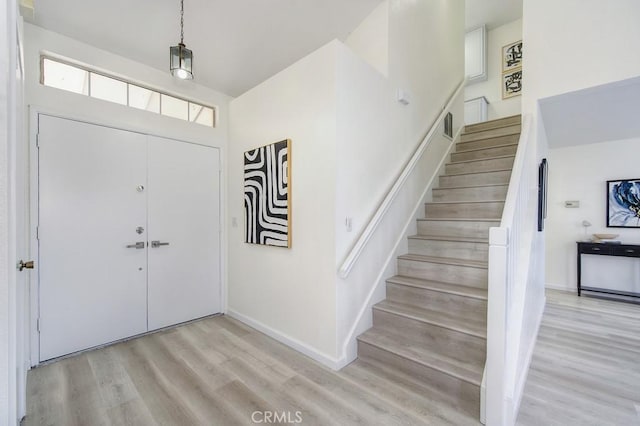 entrance foyer featuring light hardwood / wood-style flooring