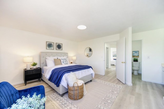 bedroom featuring light wood-type flooring