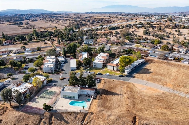 aerial view featuring a mountain view