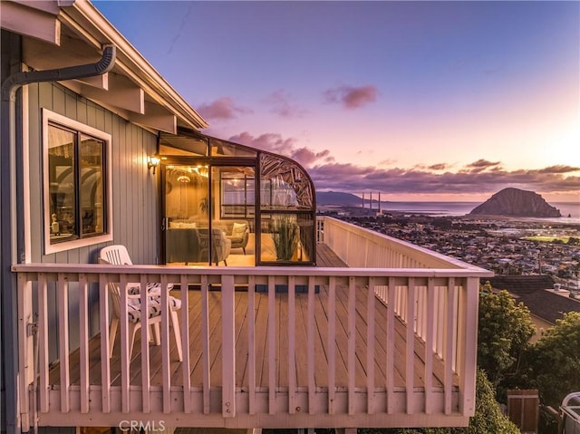 view of deck at dusk