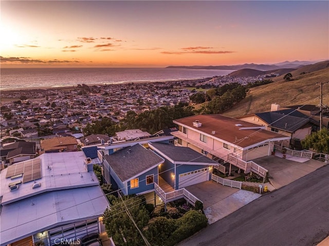 aerial view with a residential view and a mountain view