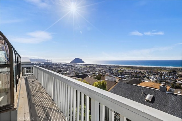 balcony with a water view