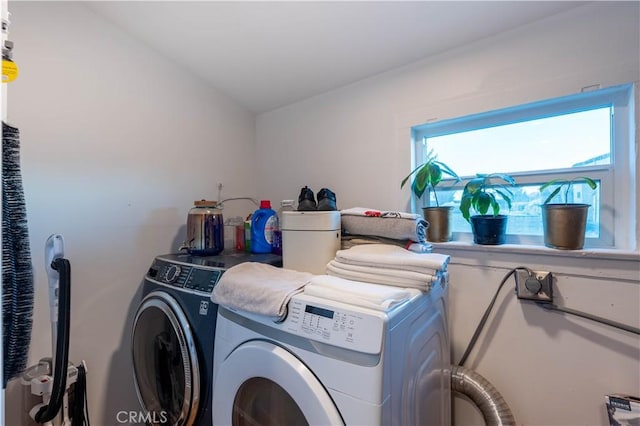 washroom featuring separate washer and dryer