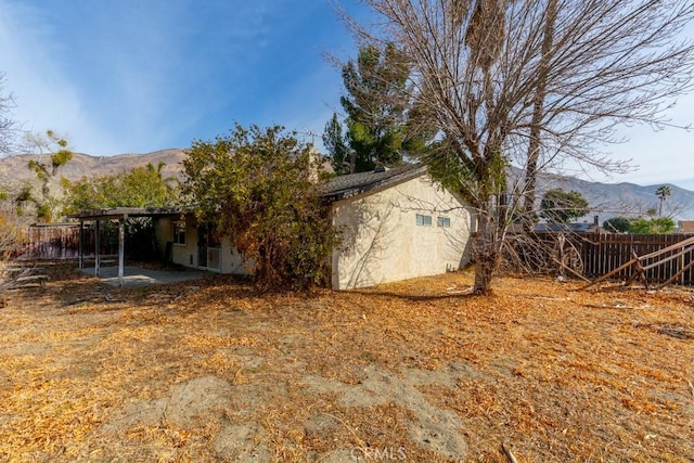 exterior space with a mountain view