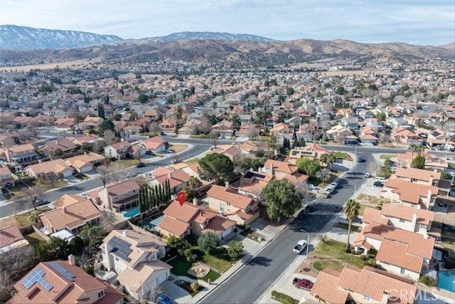 bird's eye view with a mountain view