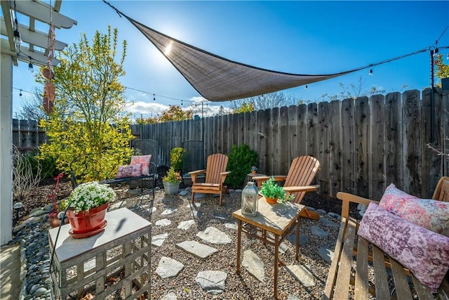 view of patio / terrace with a fenced backyard