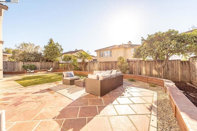 view of patio featuring an outdoor hangout area