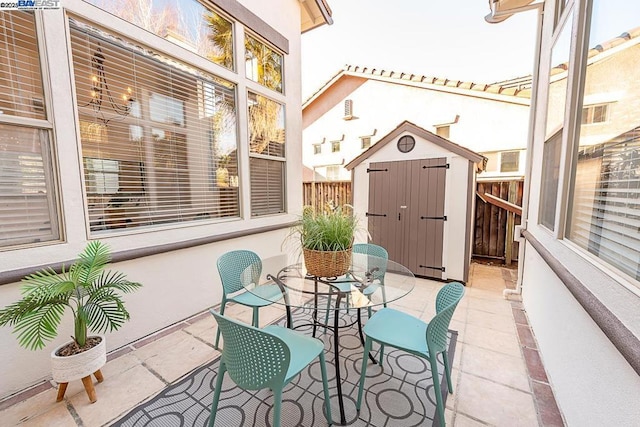 balcony with a patio