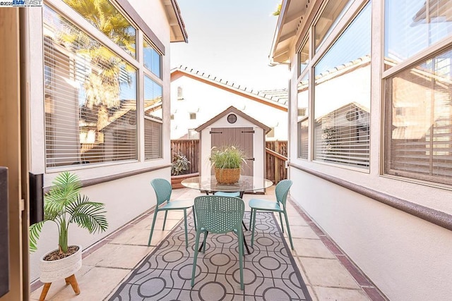 balcony with a patio