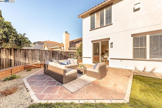 view of patio with an outdoor hangout area