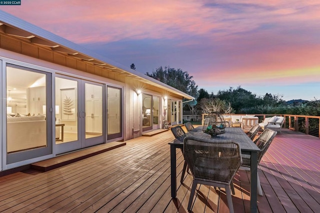 view of deck at dusk