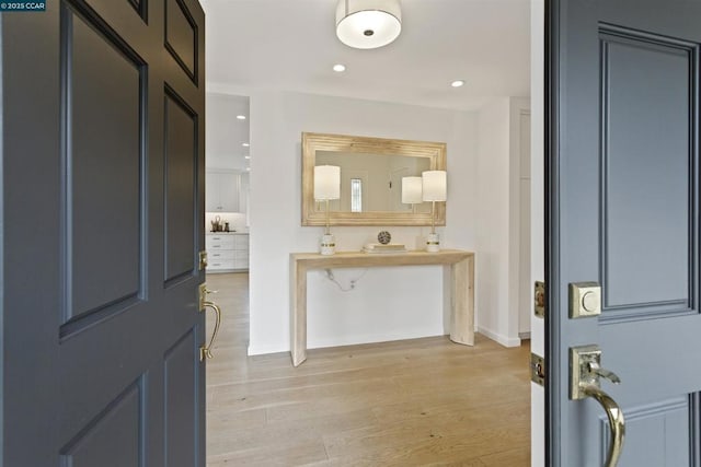 foyer featuring light hardwood / wood-style floors