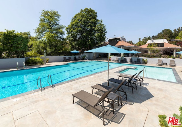 view of pool with a patio