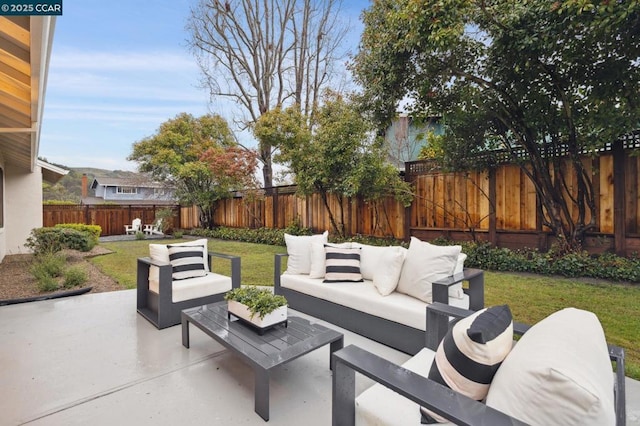 view of patio / terrace featuring outdoor lounge area