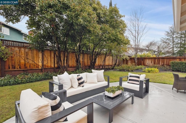 view of patio featuring outdoor lounge area