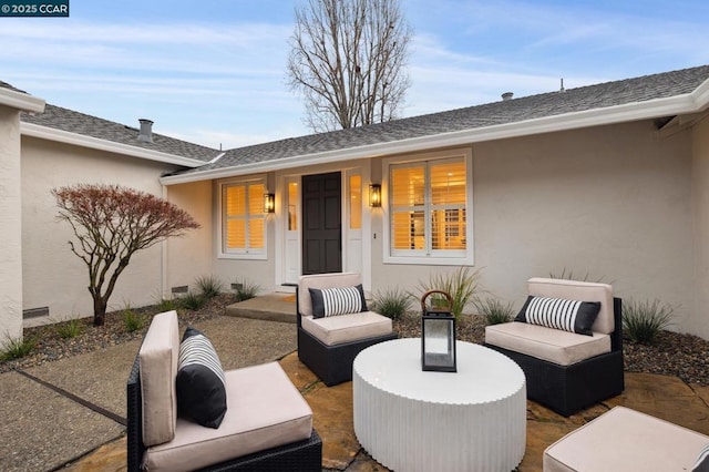 view of patio / terrace featuring an outdoor living space