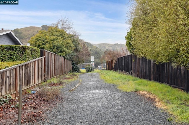 view of street with a mountain view