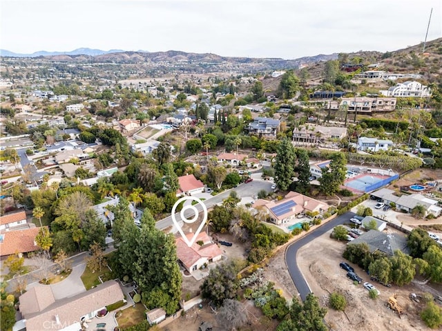 bird's eye view featuring a mountain view