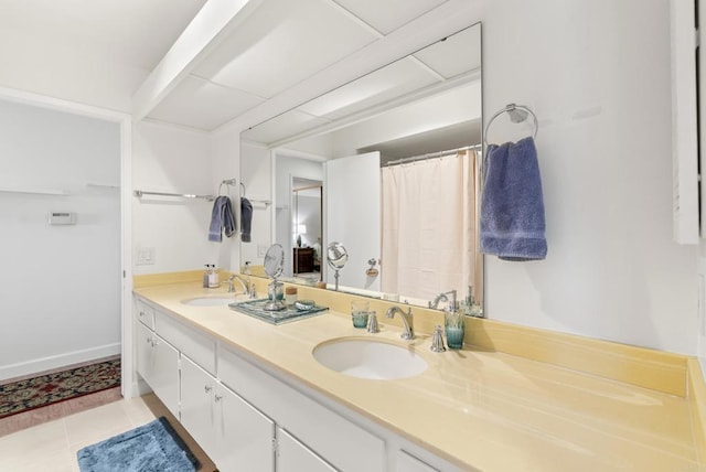 bathroom featuring vanity and tile patterned floors