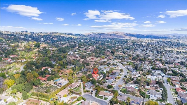 bird's eye view featuring a mountain view