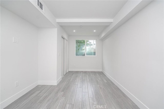 empty room featuring light hardwood / wood-style flooring