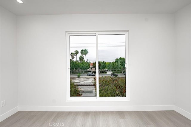 empty room featuring light wood-type flooring