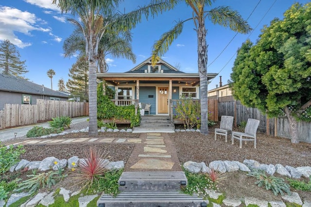 view of front of property with covered porch