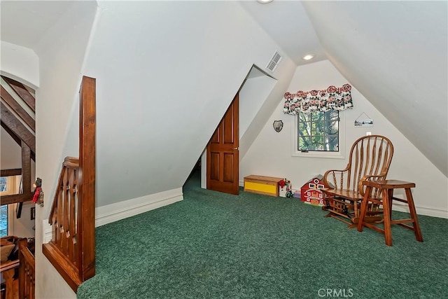 29223 Pigeon Hawk Ln, Lake Arrowhead, CA 92352 - additional living space featuring carpet, lofted ceiling, and recessed lighting