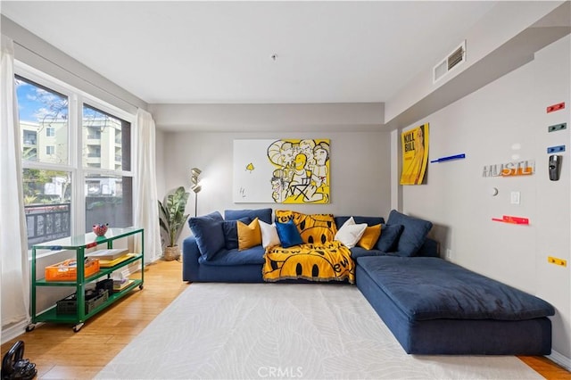 living room featuring hardwood / wood-style flooring