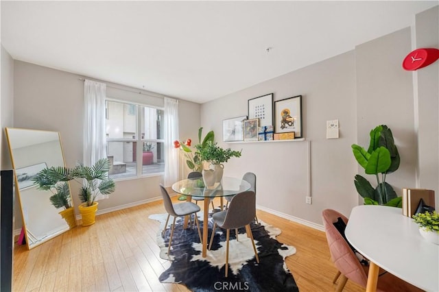 dining room with light hardwood / wood-style flooring