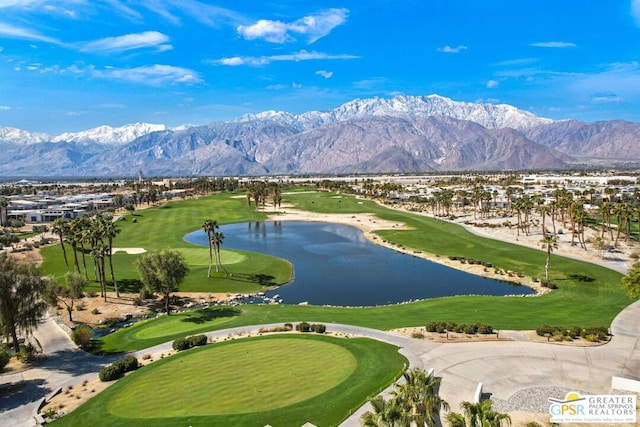 view of home's community with a water and mountain view