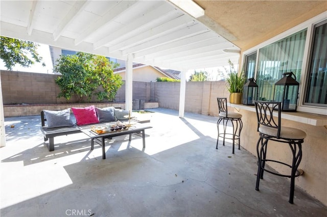 view of patio with outdoor lounge area