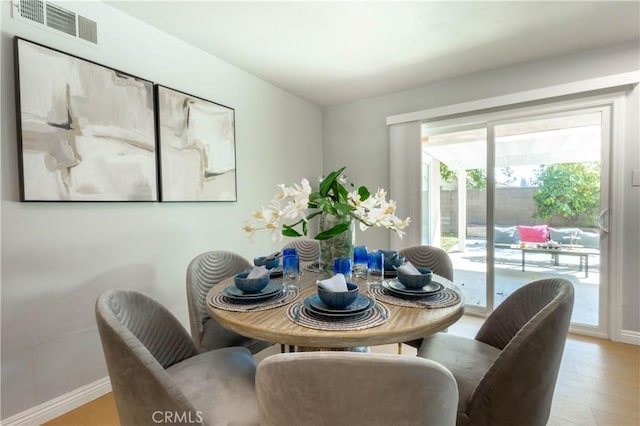 dining area featuring light hardwood / wood-style flooring