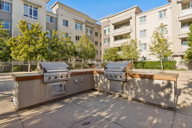 view of patio featuring area for grilling and grilling area