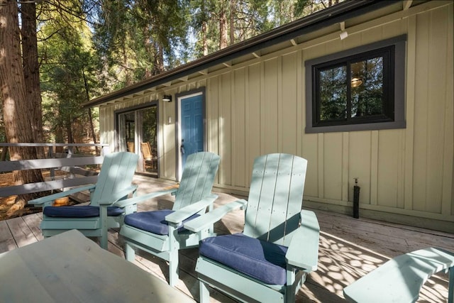 view of patio with a wooden deck