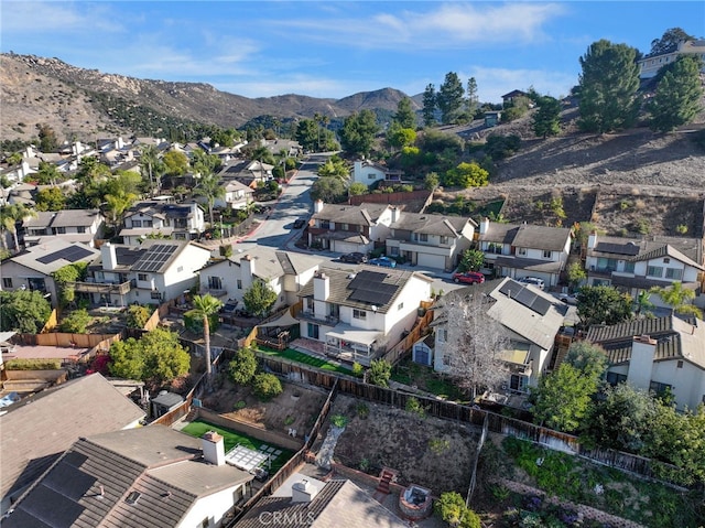 aerial view with a residential view and a mountain view