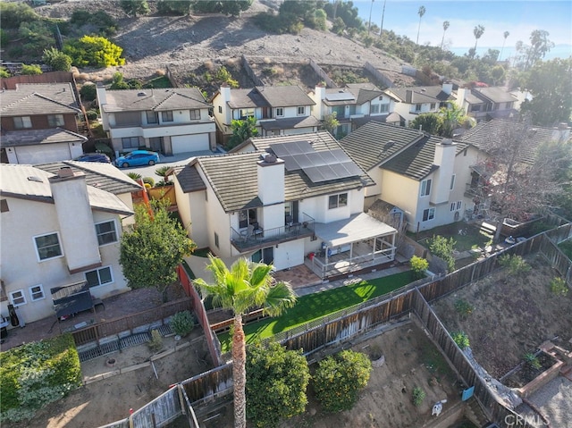 bird's eye view with a residential view