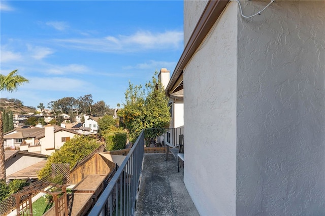 balcony with a residential view