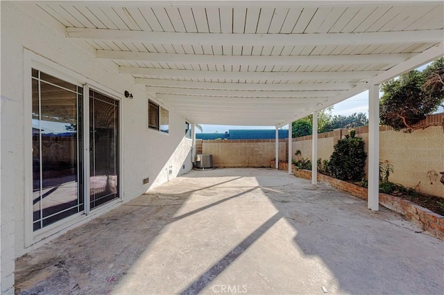 view of patio with central AC