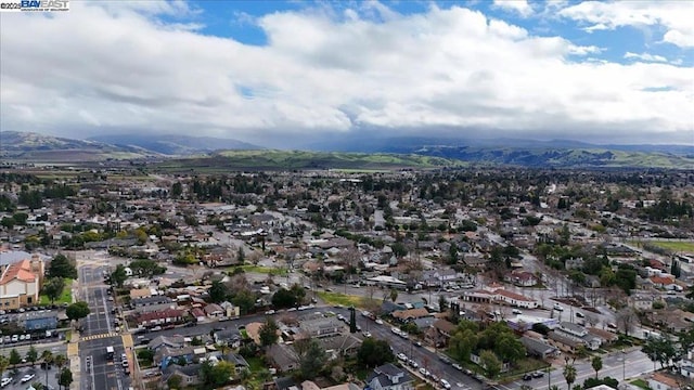 aerial view with a mountain view