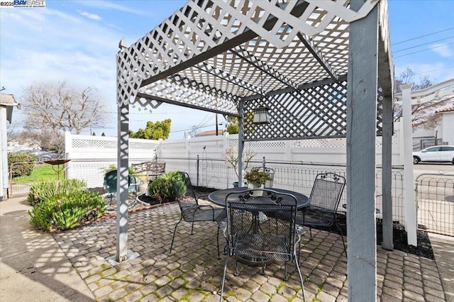 view of patio with a pergola