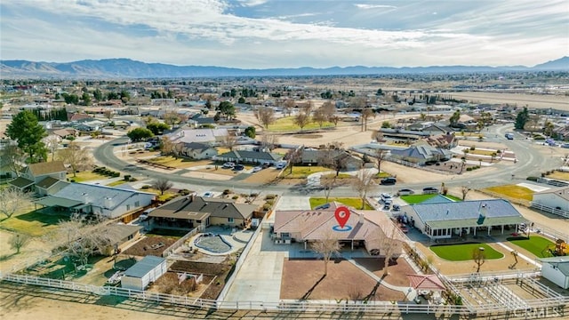 bird's eye view with a mountain view