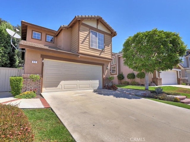 view of property with a garage