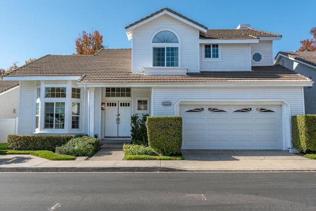 view of property with a garage